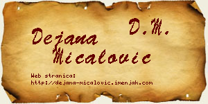 Dejana Mićalović vizit kartica